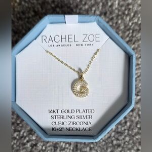 Rachel Zoe Letter "G" Necklace, 14K Gold Plated Sterling Silver